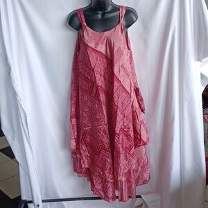 Junglee Billee Sleeveless‎ Dress Abstract Print Casual Free Size M/L/XL, 2 Layer